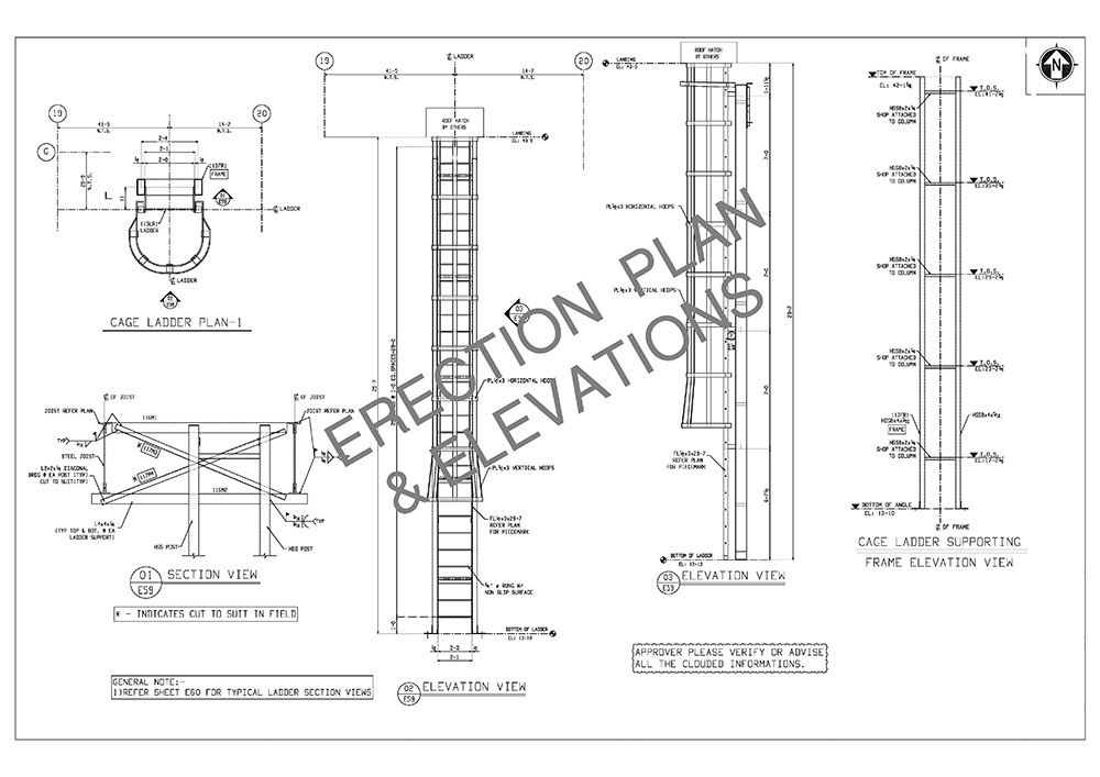 erection plan and elevations
